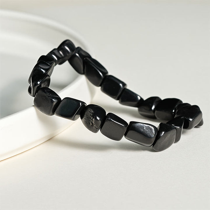 Braccialetto di perline di protezione in pietra di shungite naturale autentica Buddha Stones da 8 mm - image 2