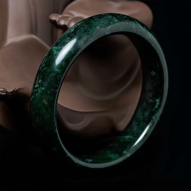 Bracciale rigido protettivo in giada nera e verde Nanyang Buddha Stones - image 1