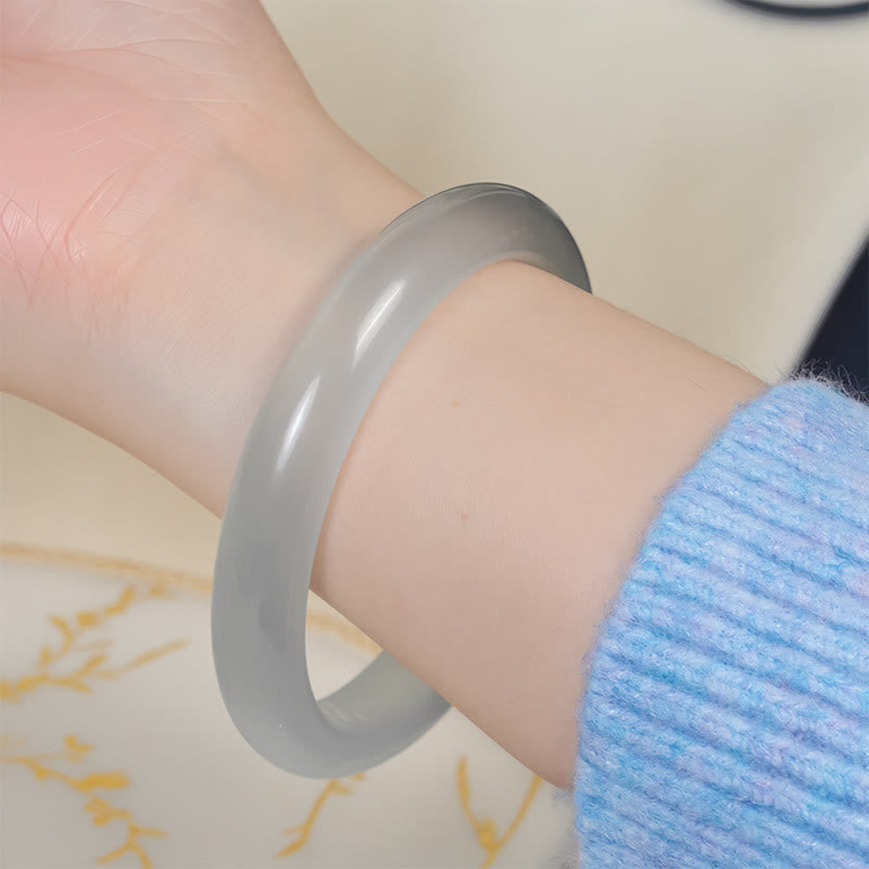 Bracciale rigido spirituale con occhio di gatto bianco Buddha Stones - image 4