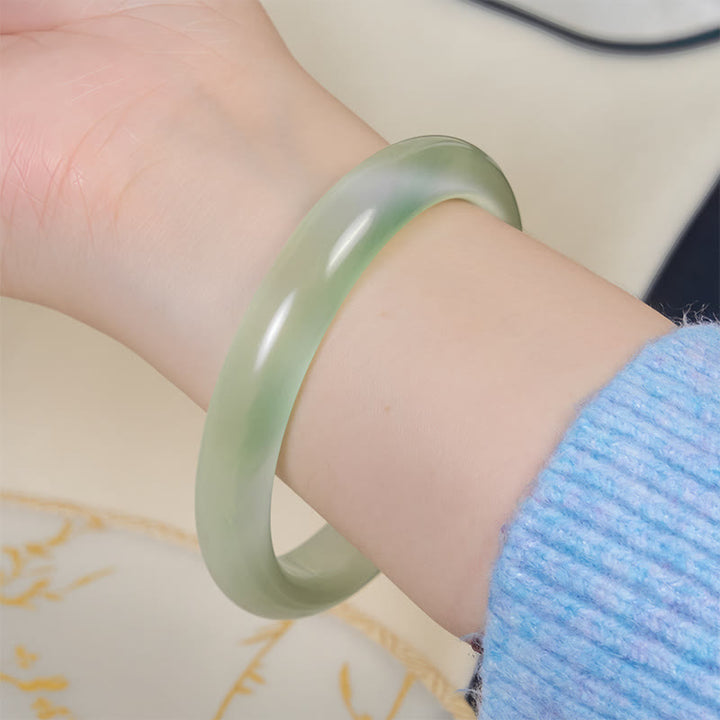 Bracciale rigido sottile con supporto per la pace, in crisoberillo e occhio di gatto , Buddha Stones - image 4