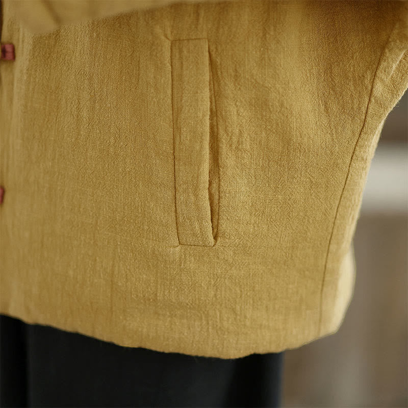 Giacca da donna in cotone spesso con tasche e cappuccio, a maniche lunghe, con bottoni a rana, motivo Buddha Stones - image 9