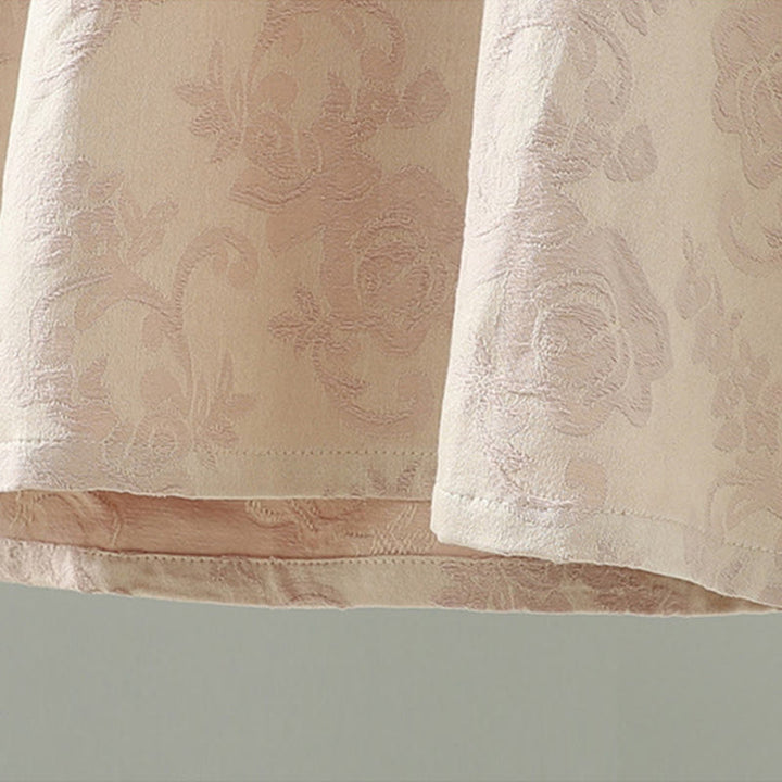 Abito midi a maniche lunghe con ricamo a motivo floreale, colletto rialzato, bottoni a rana , Buddha Stones - image 8