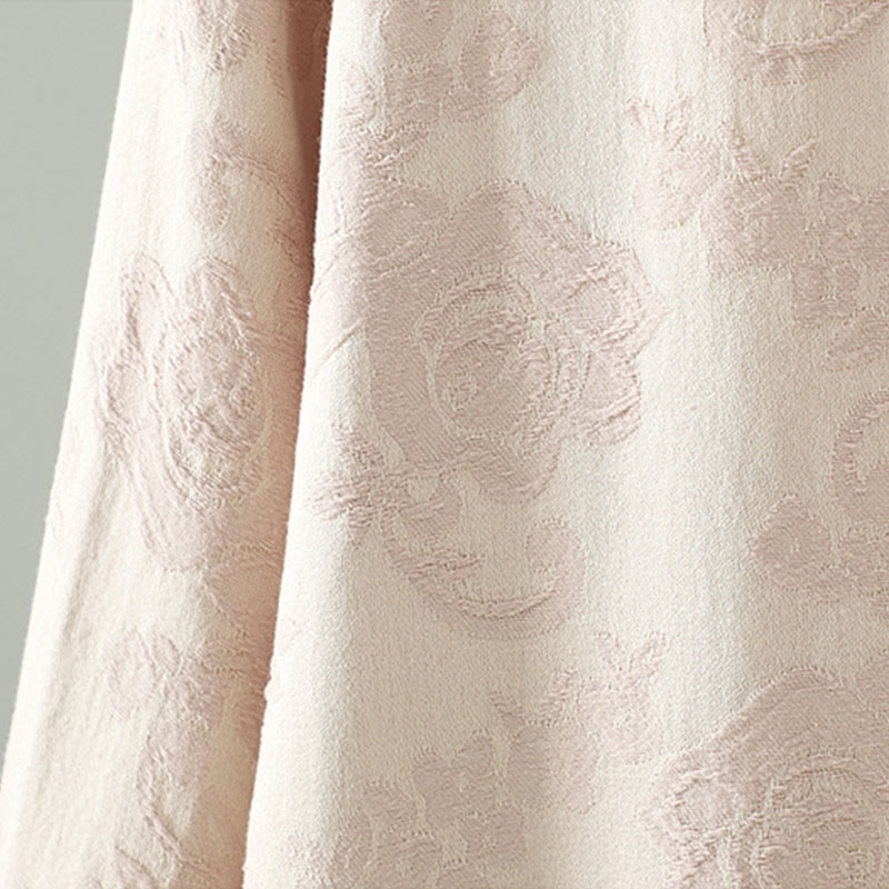 Abito midi a maniche lunghe con ricamo a motivo floreale, colletto rialzato, bottoni a rana , Buddha Stones - image 7