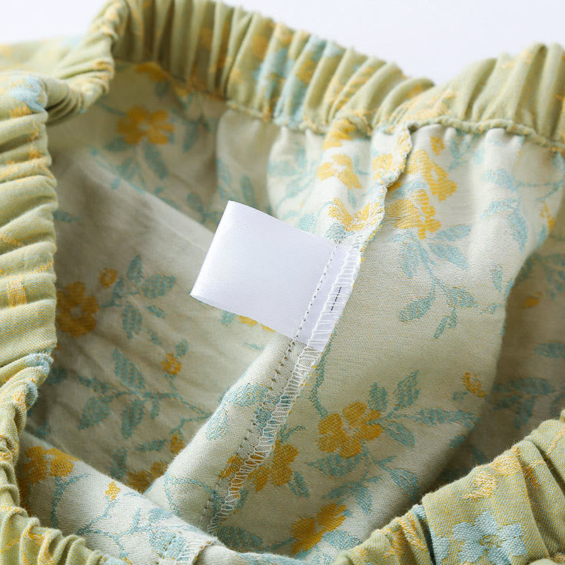 Set pigiama in cotone con maniche lunghe, pantaloni e camicia con scollo a V, motivo floreale colorato Buddha Stones, 2 pezzi, con tasche - image 10