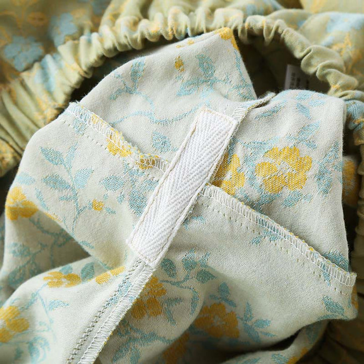 Set pigiama in cotone con maniche lunghe, pantaloni e camicia con scollo a V, motivo floreale colorato Buddha Stones, 2 pezzi, con tasche - image 9