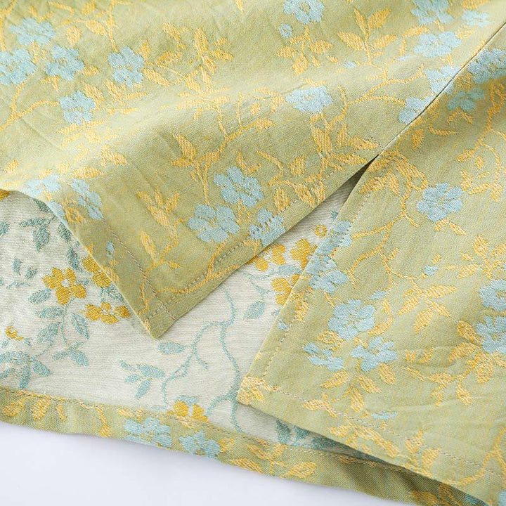 Set pigiama in cotone con maniche lunghe, pantaloni e camicia con scollo a V, motivo floreale colorato Buddha Stones, 2 pezzi, con tasche - image 3