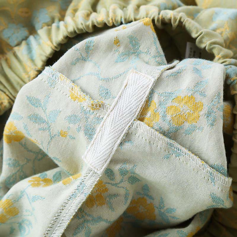 Set pigiama in cotone con maniche lunghe, pantaloni e camicia con scollo a V, motivo floreale colorato Buddha Stones, 2 pezzi, con tasche - image 9