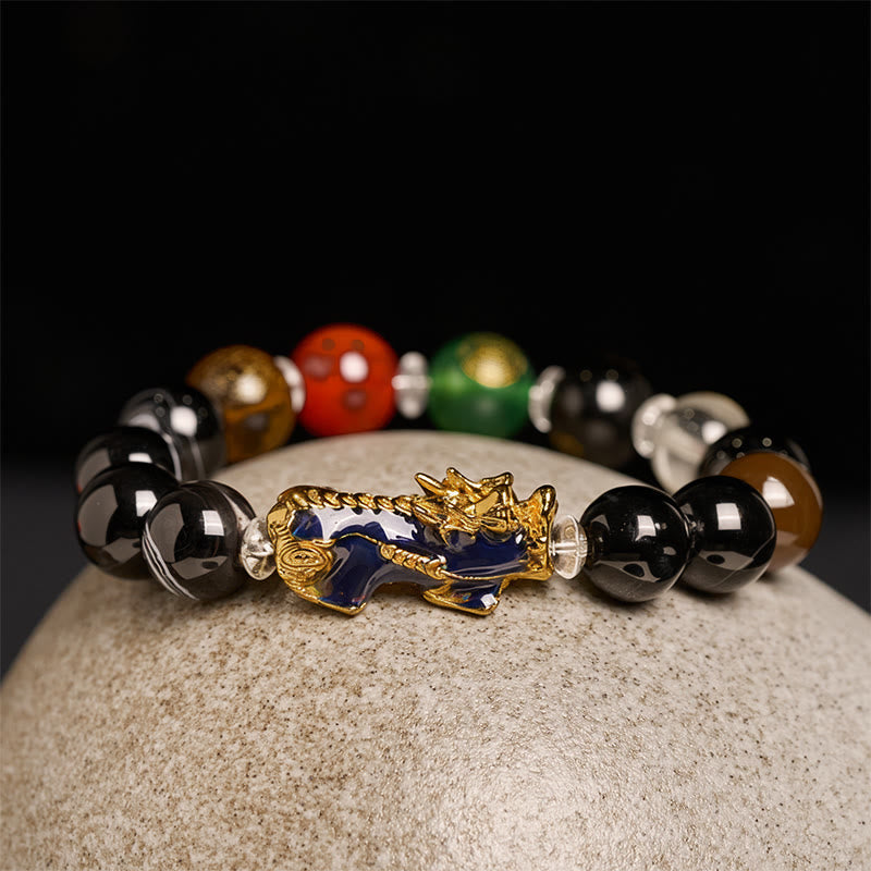 Braccialetto positivo Pi Xiu con perle di sardonice e Buddha Stones, cinque elementi, cambia colore - image 1
