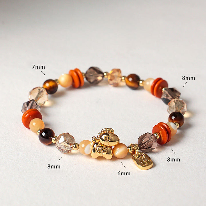 Braccialetto Buddha Stones Tiger Eye Ice Ossidiana Pearl Year of the Horse Lucky Fortune Prosperity - image 2