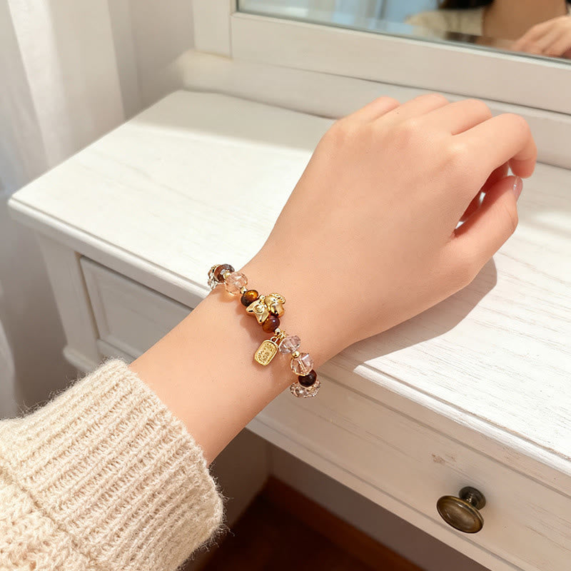 Braccialetto Buddha Stones Tiger Eye Ice Ossidiana Pearl Year of the Horse Lucky Fortune Prosperity - image 17