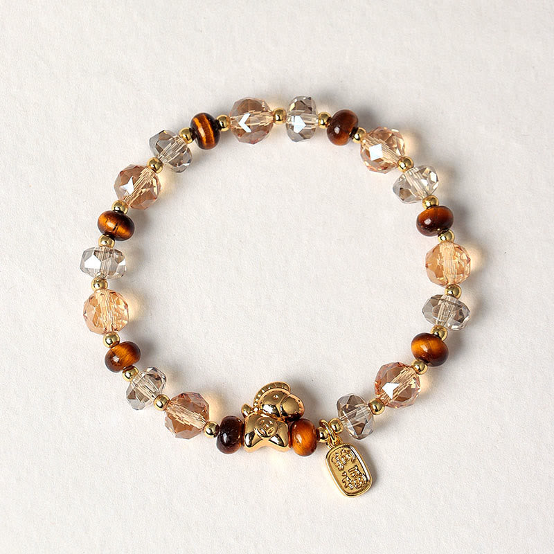 Braccialetto Buddha Stones Tiger Eye Ice Ossidiana Pearl Year of the Horse Lucky Fortune Prosperity - image 14