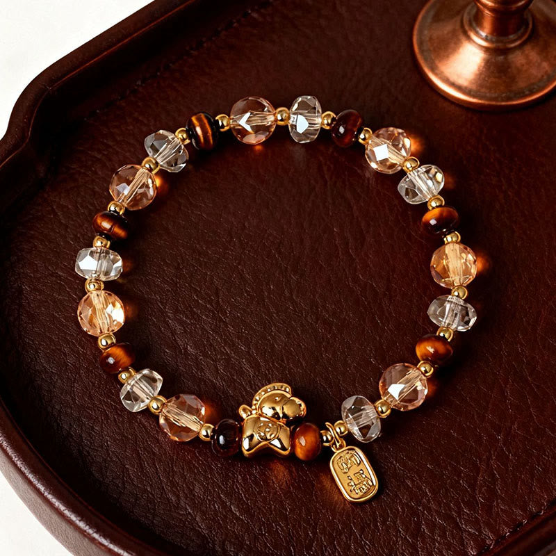Braccialetto Buddha Stones Tiger Eye Ice Ossidiana Pearl Year of the Horse Lucky Fortune Prosperity - image 15