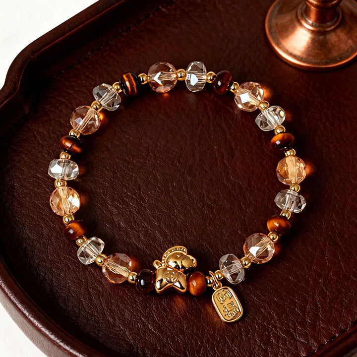 Braccialetto Buddha Stones Tiger Eye Ice Ossidiana Pearl Year of the Horse Lucky Fortune Prosperity - image 15