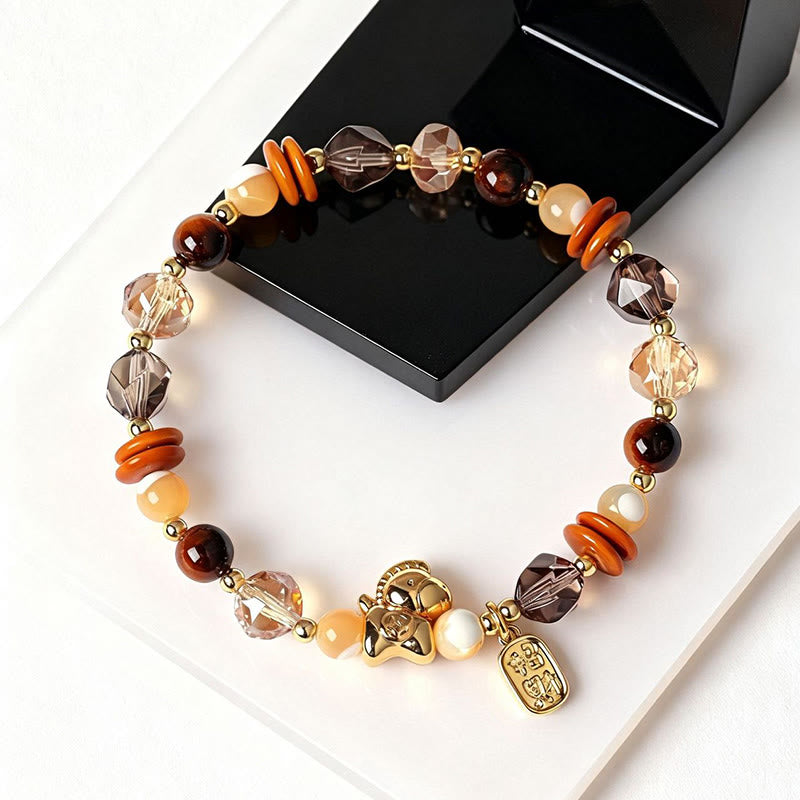 Braccialetto Buddha Stones Tiger Eye Ice Ossidiana Pearl Year of the Horse Lucky Fortune Prosperity - image 4