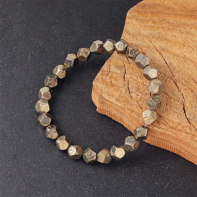 Braccialetto di protezione e fiducia in pirite con perline irregolari Buddha Stones - image 4