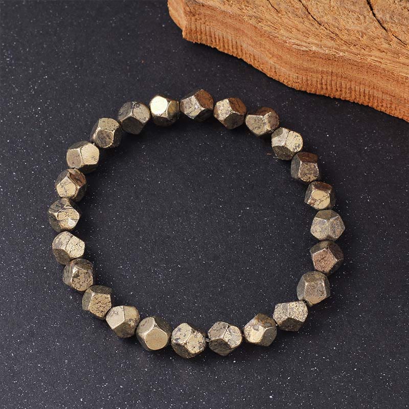 Braccialetto di protezione e fiducia in pirite con perline irregolari Buddha Stones - image 2