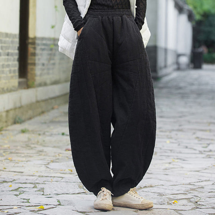 Pantaloni da donna Buddha Stones in cotone spesso e semplice, con tasche, lunghezza 7-8 - image 14