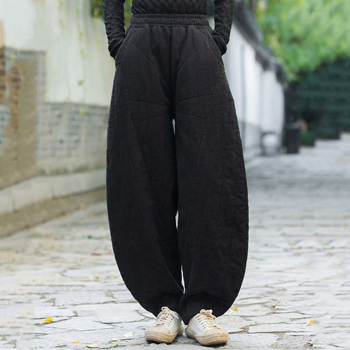 Pantaloni da donna Buddha Stones in cotone spesso e semplice, con tasche, lunghezza 7-8 - image 15