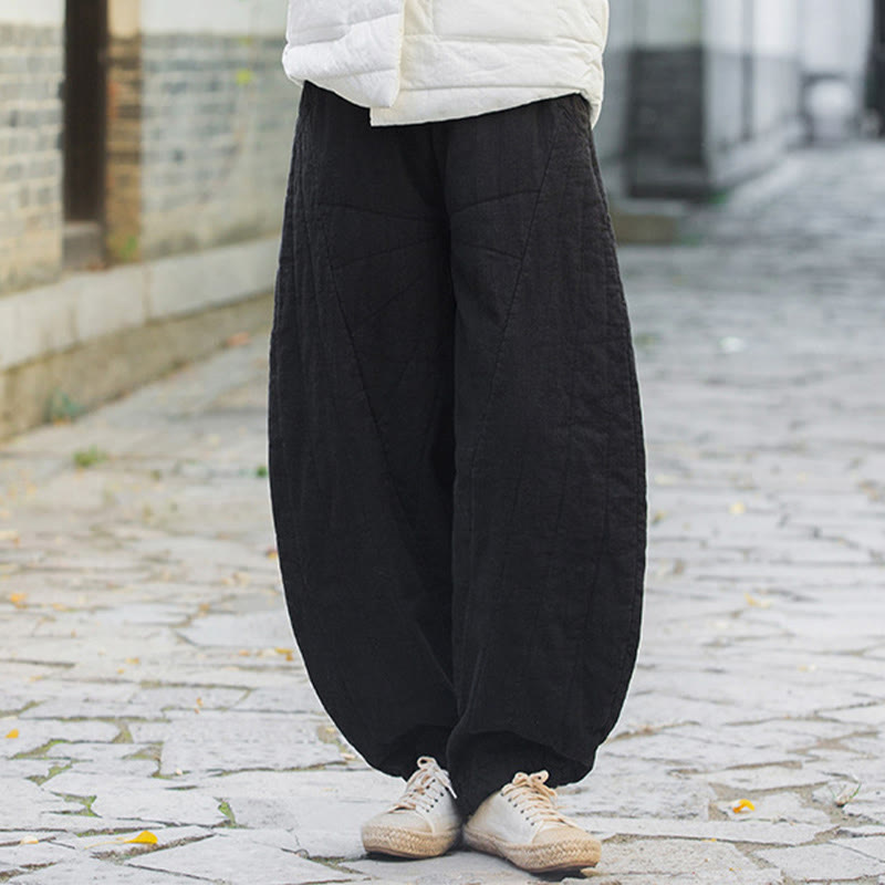 Pantaloni da donna Buddha Stones in cotone spesso e semplice, con tasche, lunghezza 7-8 - image 12