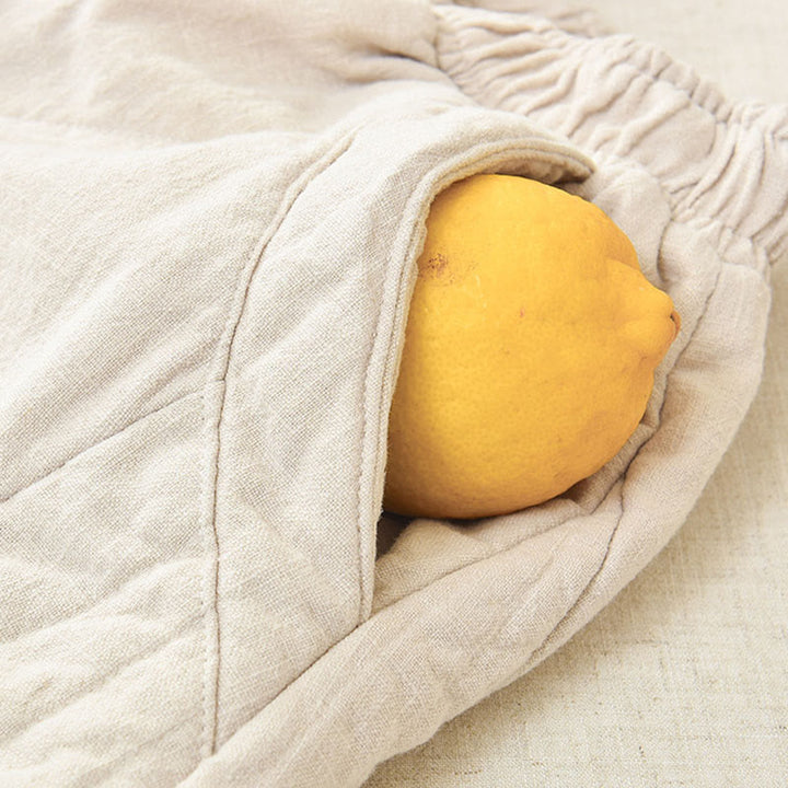 Pantaloni da donna Buddha Stones in cotone spesso e semplice, con tasche, lunghezza 7-8 - image 9