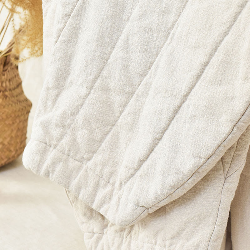 Pantaloni da donna Buddha Stones in cotone spesso e semplice, con tasche, lunghezza 7-8 - image 10