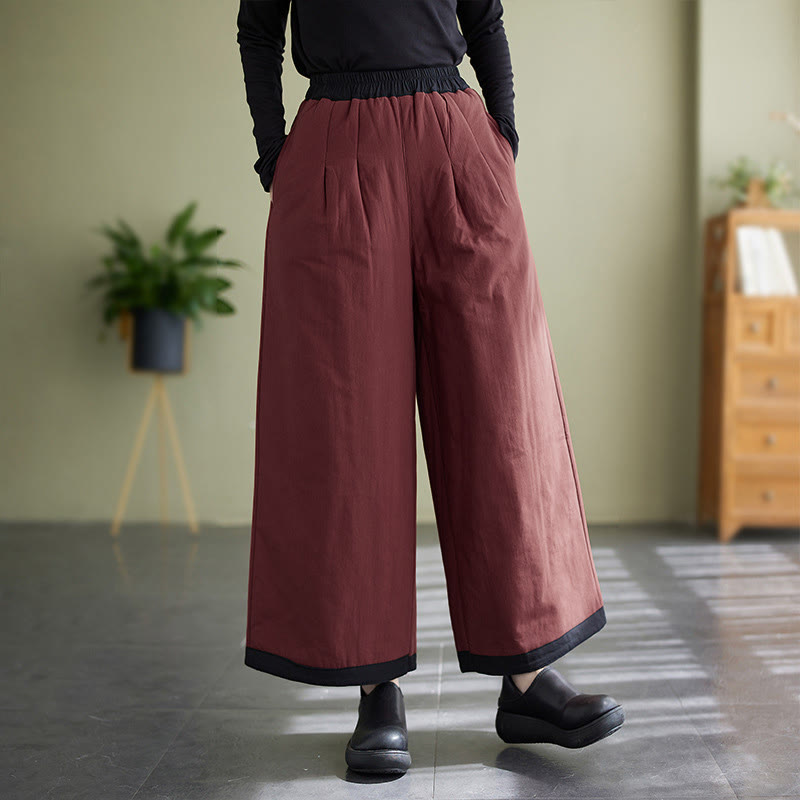 Pantaloni larghi casual da donna Buddha Stones con tasche - Rosso scuro - US8-10, UK/AU12-14, EU40-42 (2XL) - image 15