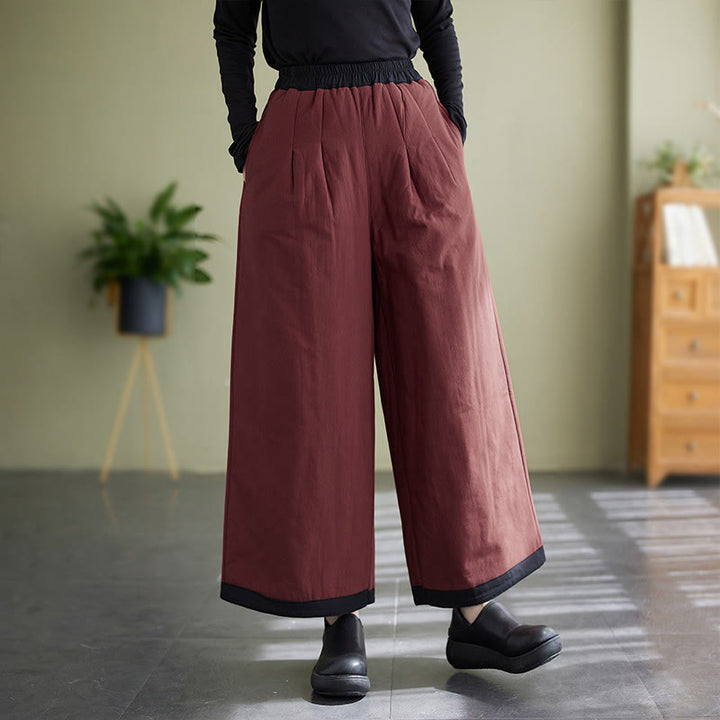 Pantaloni larghi casual da donna Buddha Stones con tasche - Rosso scuro - US8-10, UK/AU12-14, EU40-42 (2XL) - image 15