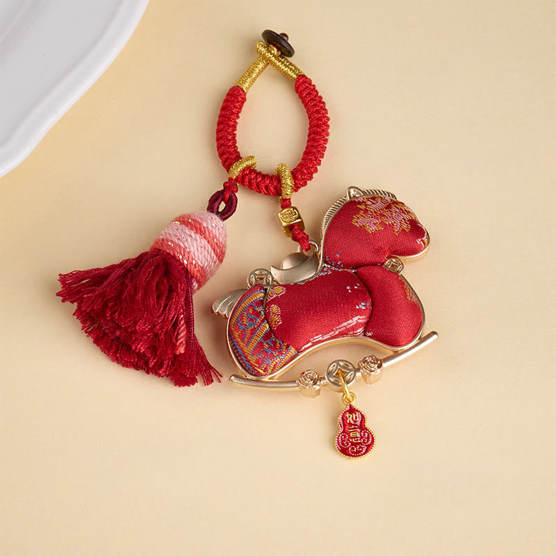 Portachiavi con design a lingotto di zucca multicolore dell'anno del cavallo , Buddha Stones, libertà e prosperità - image 1