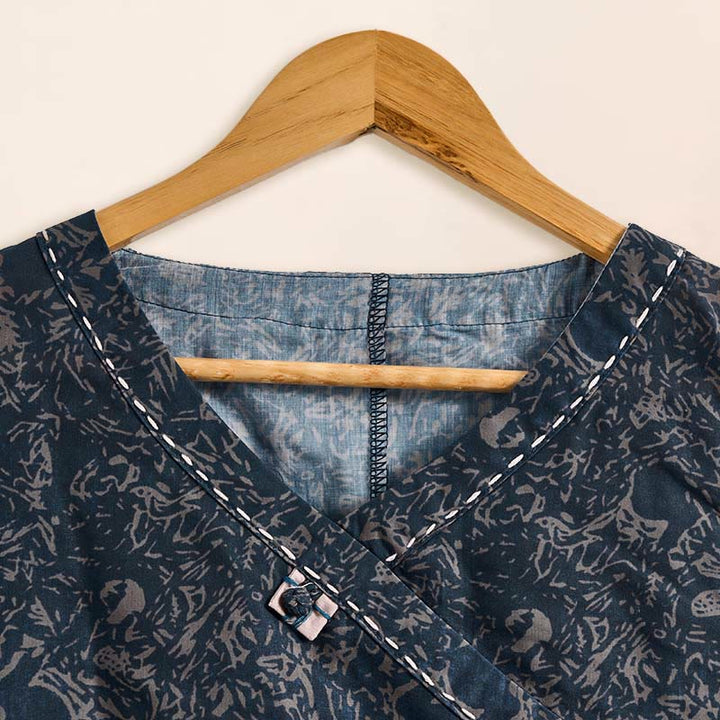 Camicia da donna a maniche lunghe con scollo a V e motivo floreale stampato Buddha Stones Spring - image 21