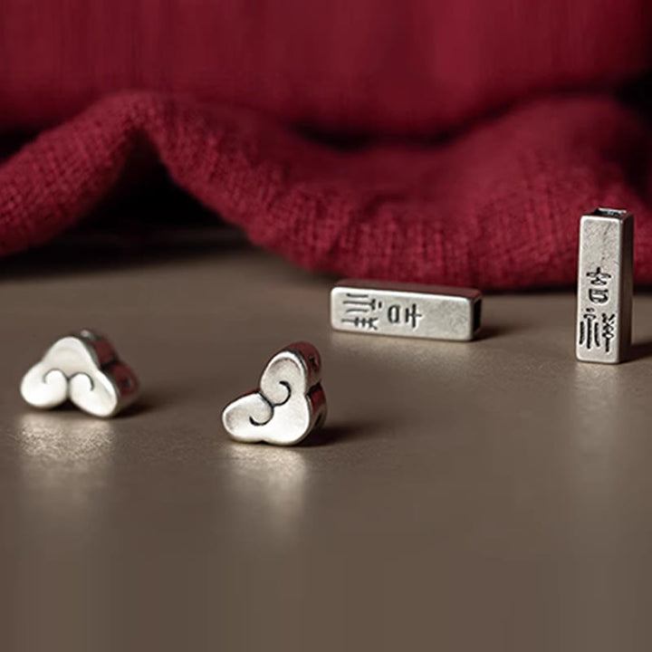 Bracciale con treccia di collegamento in argento sterling 925 con fibbia della pace in cinabro Buddha Stones - image 18