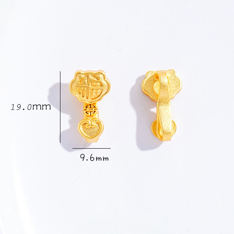 Buddha Stones Braccialetto portafortuna regolabile in corda placcata in oro e rame con carattere Fu Ruyi - image 9