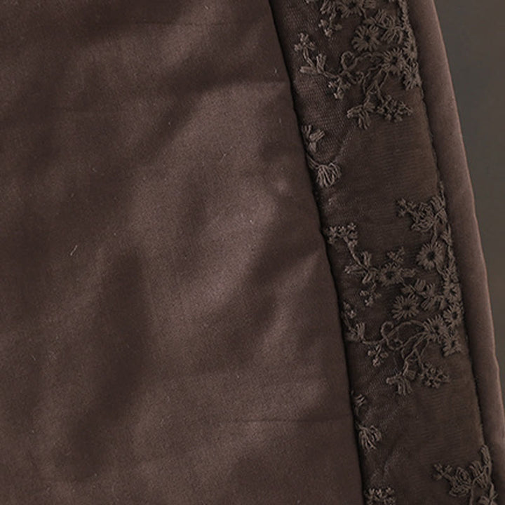 Pantaloni da donna spessi in cotone e poliestere con ricamo, motivo floreale con Buddha Stones tasche - image 4