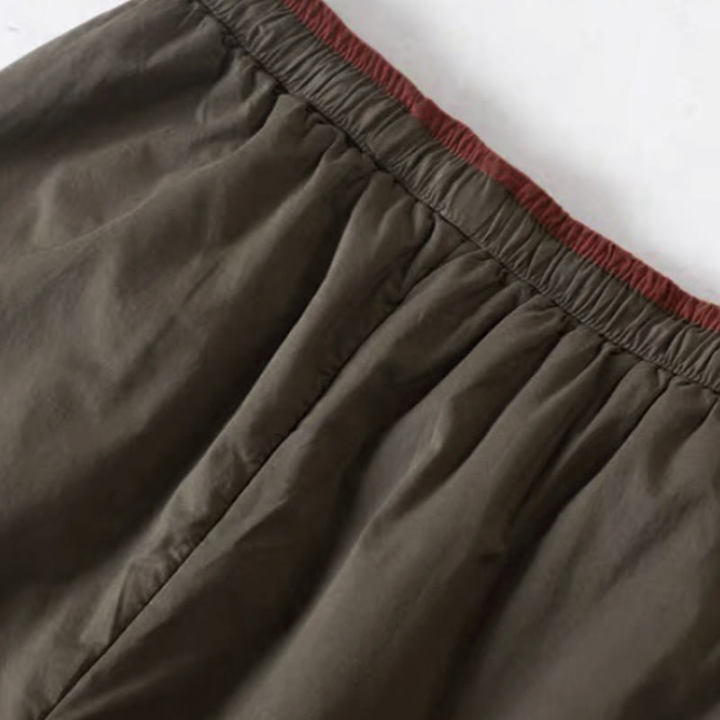 Pantaloni da donna spessi in cotone e poliestere con tasche, tinta unita, motivo Buddha Stones - image 5