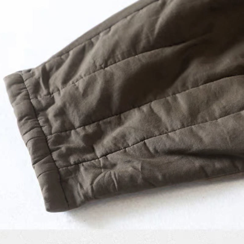 Pantaloni da donna spessi in cotone e poliestere con tasche, tinta unita, motivo Buddha Stones - image 7