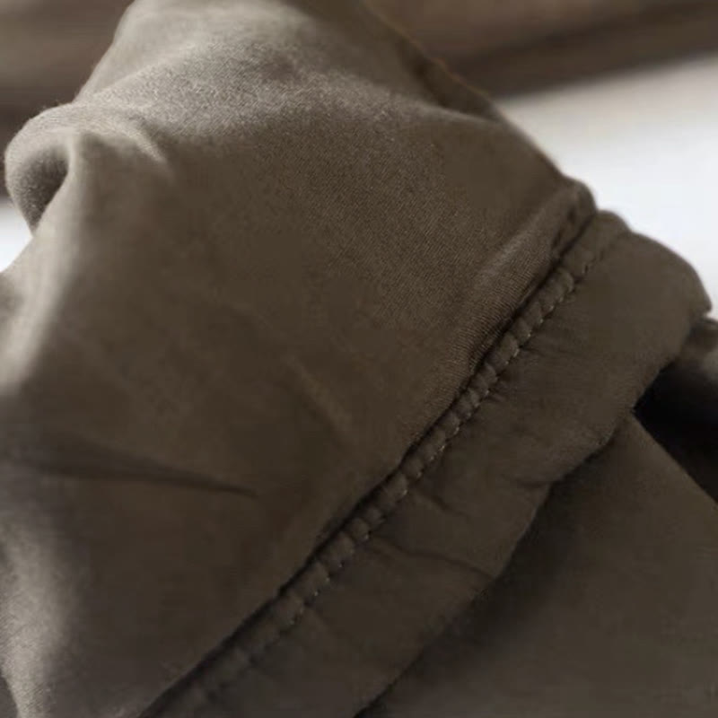 Pantaloni da donna spessi in cotone e poliestere con tasche, tinta unita, motivo Buddha Stones - image 6