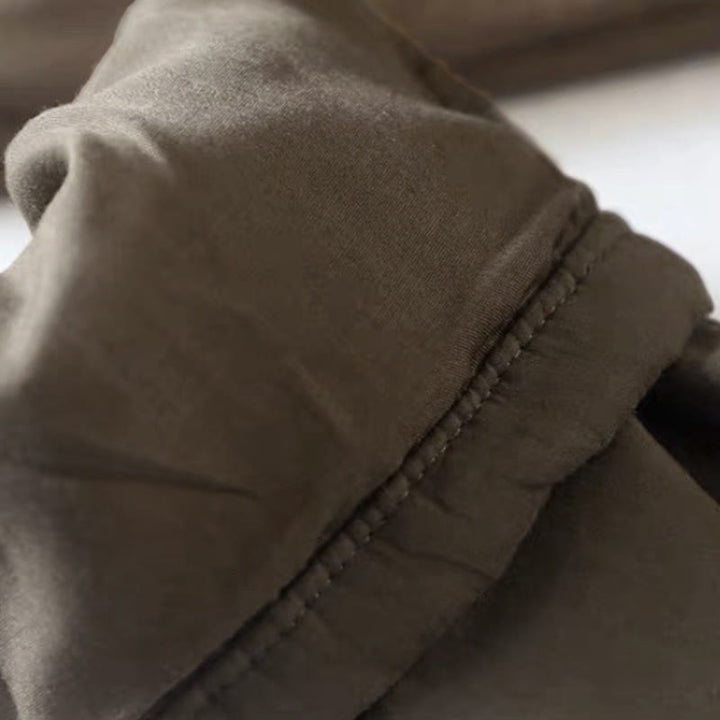 Pantaloni da donna spessi in cotone e poliestere con tasche, tinta unita, motivo Buddha Stones - image 6