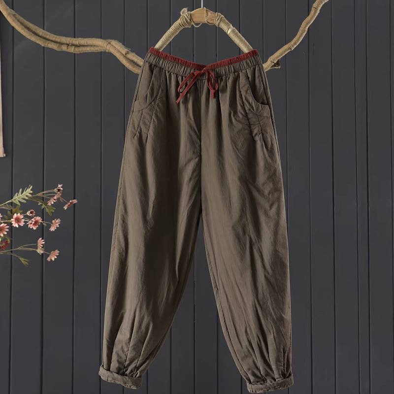 Pantaloni da donna spessi in cotone e poliestere con tasche, tinta unita, motivo Buddha Stones - Siena - US12, UK/AU16, EU44 (3XL) - image 2