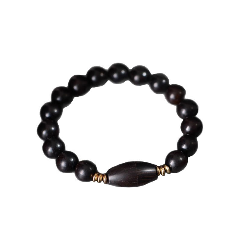 Braccialetto di protezione con perline di ebano e rotolo di Sutra con Buddha Stones - image 10