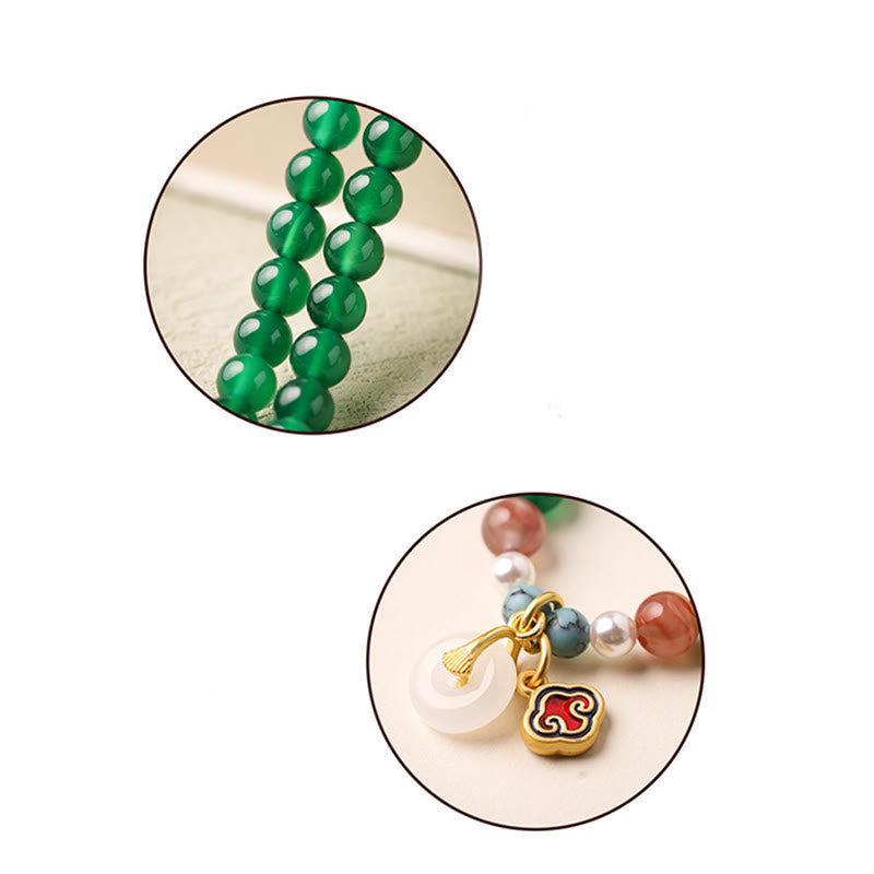 Buddha Stones Fibbia della Pace Agata Verde Potere Supporto Tibet Mala - image 12