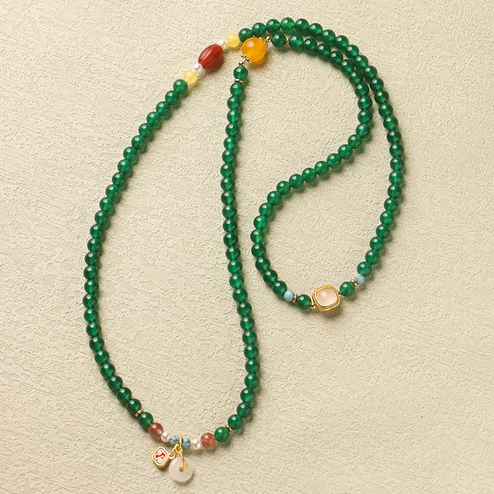 Buddha Stones Fibbia della Pace Agata Verde Potere Supporto Tibet Mala - image 3