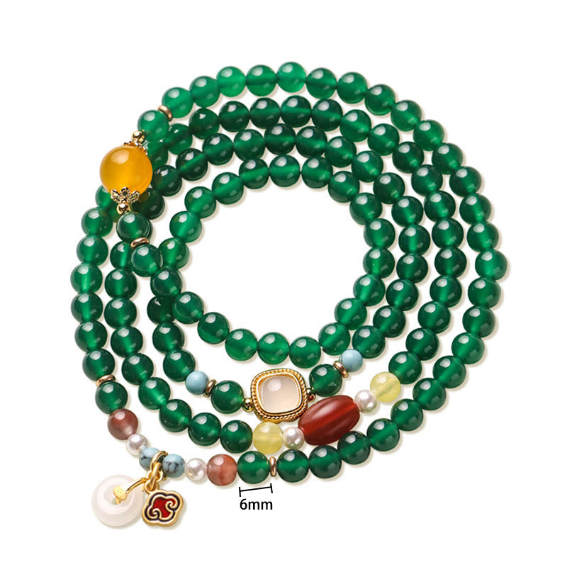 Buddha Stones Fibbia della Pace Agata Verde Potere Supporto Tibet Mala - image 11