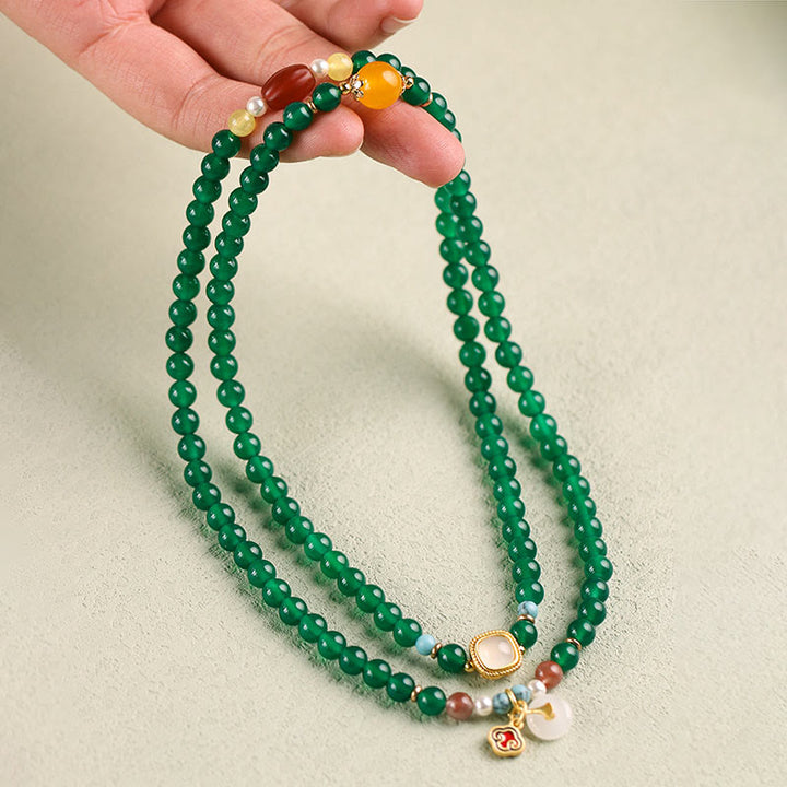 Buddha Stones Fibbia della Pace Agata Verde Potere Supporto Tibet Mala - image 4