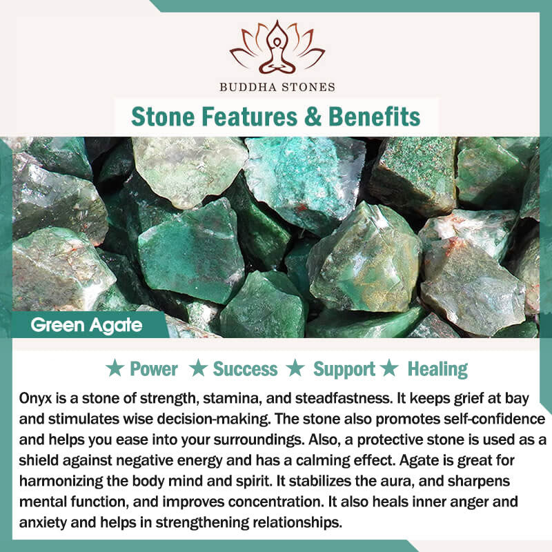 Buddha Stones Fibbia della Pace Agata Verde Potere Supporto Tibet Mala - image 5