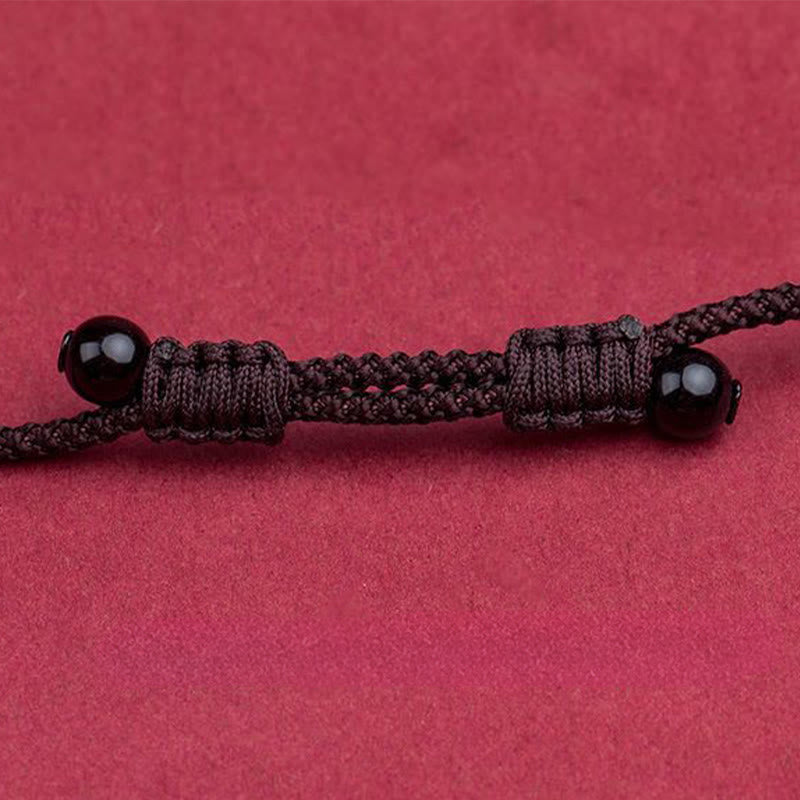 Collana con ciondolo in corda di benedizione in cinabro con design inciso, anno del cavallo, zodiaco cinese Buddha Stones - image 43