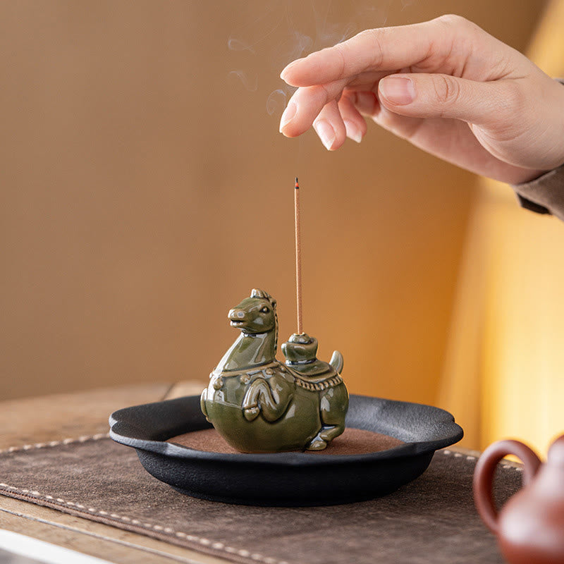 Buddha Stones Anno del Cavallo 2026 Lingotto di Capodanno Bruciatore di Incenso della Fortuna - image 5