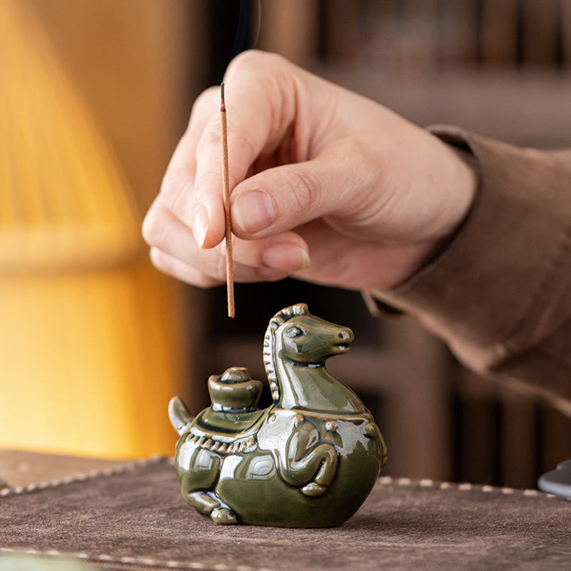 Buddha Stones Anno del Cavallo 2026 Lingotto di Capodanno Bruciatore di Incenso della Fortuna - image 3
