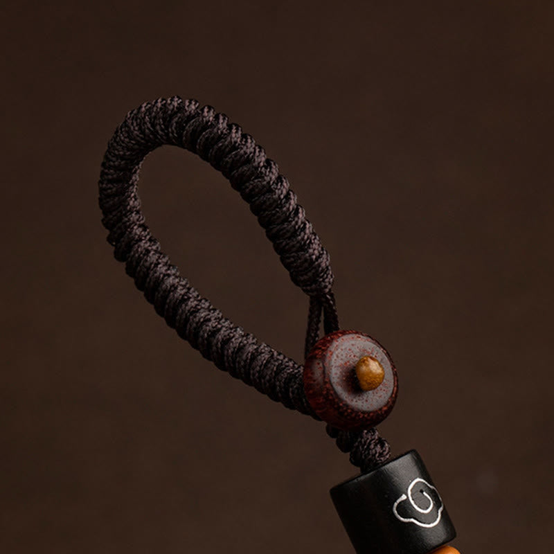 Buddha Stones Zodiaco cinese Buddha natale Anno del cavallo Om Mani Padme Hum Loto Ebano Benedizione Portachiavi - image 12