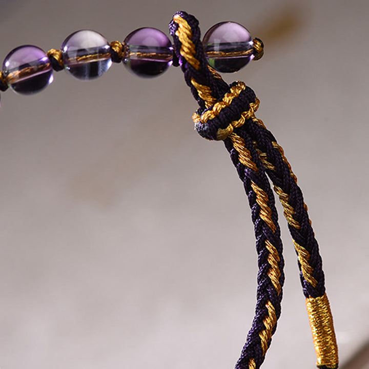 Buddha Stones, monete dei cinque imperatori, rame, ametista, cinabro, corda nera e rossa, braccialetto per l'equilibrio e l'attrazione della fortuna - image 15