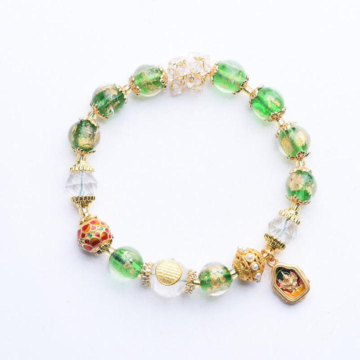 Bracciale Buddha Stones Liuli Glass 925 Sterling Silver Copper Keep Away Evil Spirits - image 9