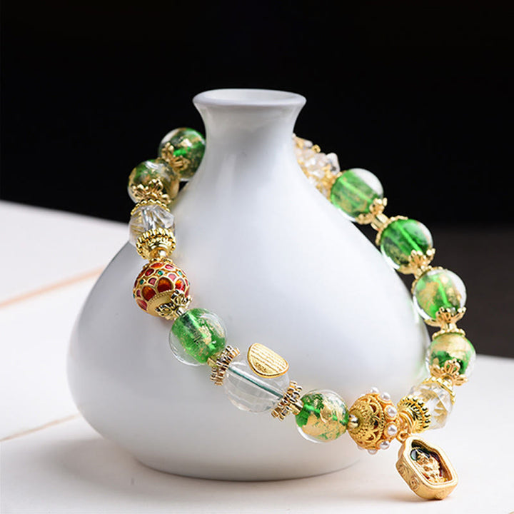 Bracciale Buddha Stones Liuli Glass 925 Sterling Silver Copper Keep Away Evil Spirits - image 10